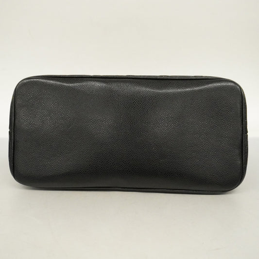 CHANEL Reprint Tote Women's Caviar Leather Tote Bag Black