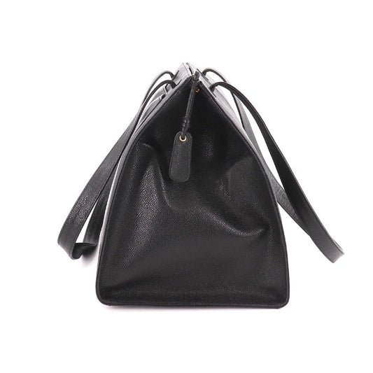 Luxury Chanel Cocomark Tote Bag Caviar Skin Black Gold Hardware Vintage