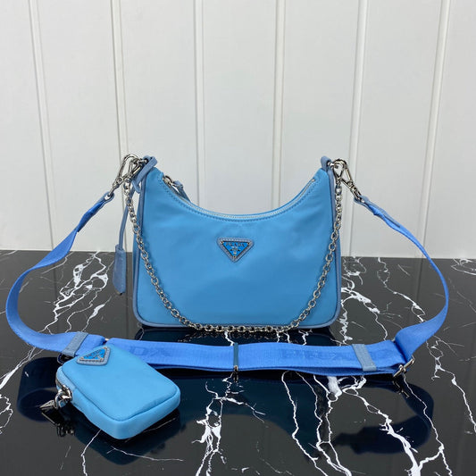 Luxury PradaHOBO 22 BAG IN SAPPHIRE BLUE RE-NYLON