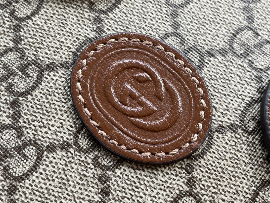 Luxury Gucci MINI TOTE 20 BAG IN BEIGE CANVAS AND BROWN CALFSKIN