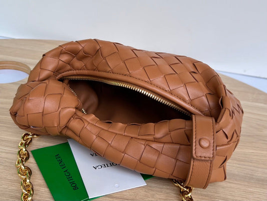 Luxury Bottega Veneta mini jodie 28 brown lambskin