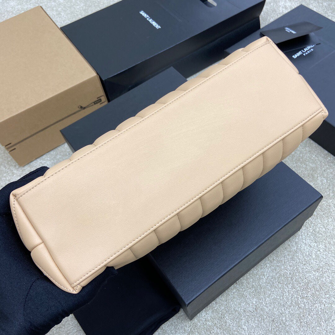 Luxury Saint Laurent LOULOU MEDIUM 32 CREAM QUILTED LEATHER GOLD HARDWARE