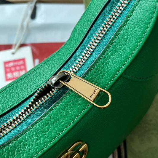 Luxury Gucci SHOULDER BAG 25 IN GREEN CALFSKIN GOLD HARDWARE