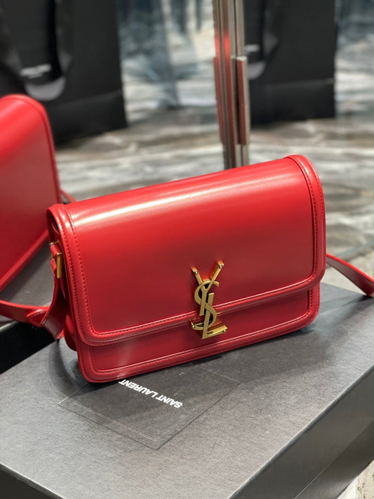 Luxury Saint Laurent SOLFERINO MEDIUM 23 RED CALFSKIN GOLD HARDWARE