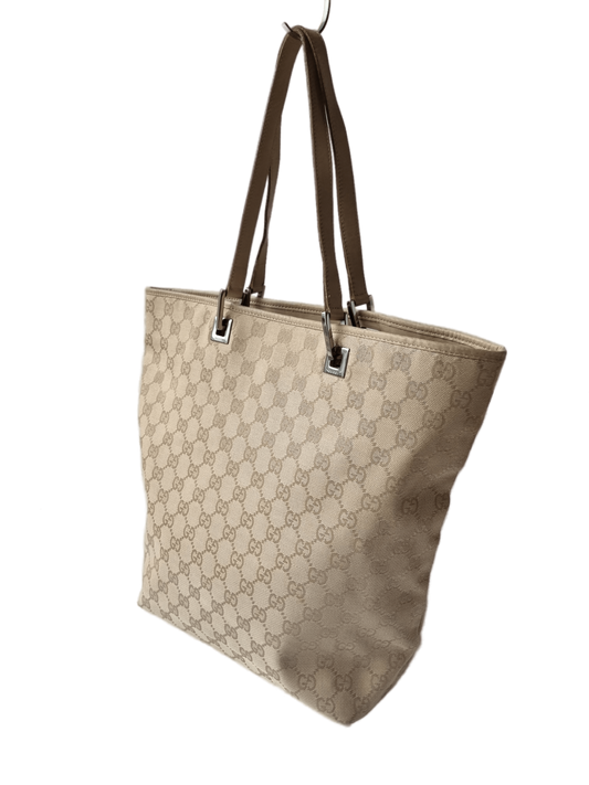 Luxury Gucci Beige Jacquard Tote