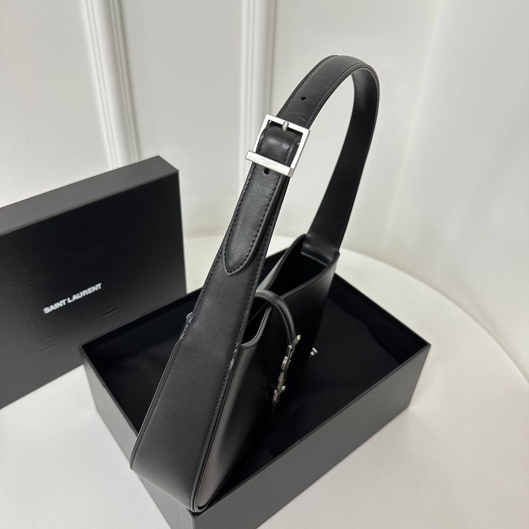 Luxury Saint Laurent Le 5 a 7 24 Black Lambskin Shw