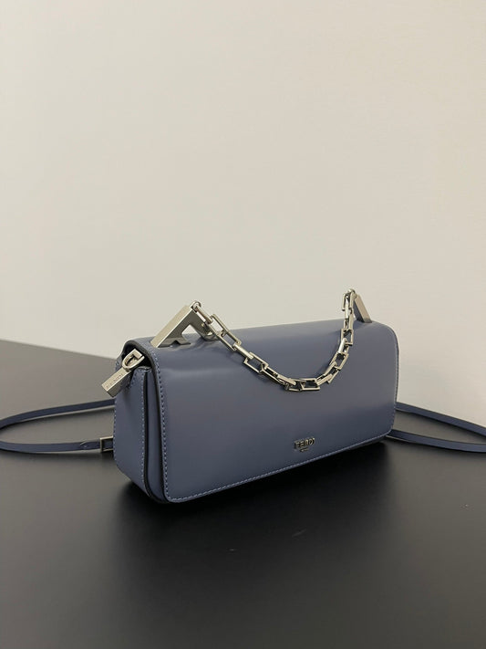 Luxury FendiLuxury FendiMINI FIRST SIGHT 23 BAG IN INDIGO BLUE CALFSKIN WITH SILVER HARDWARE