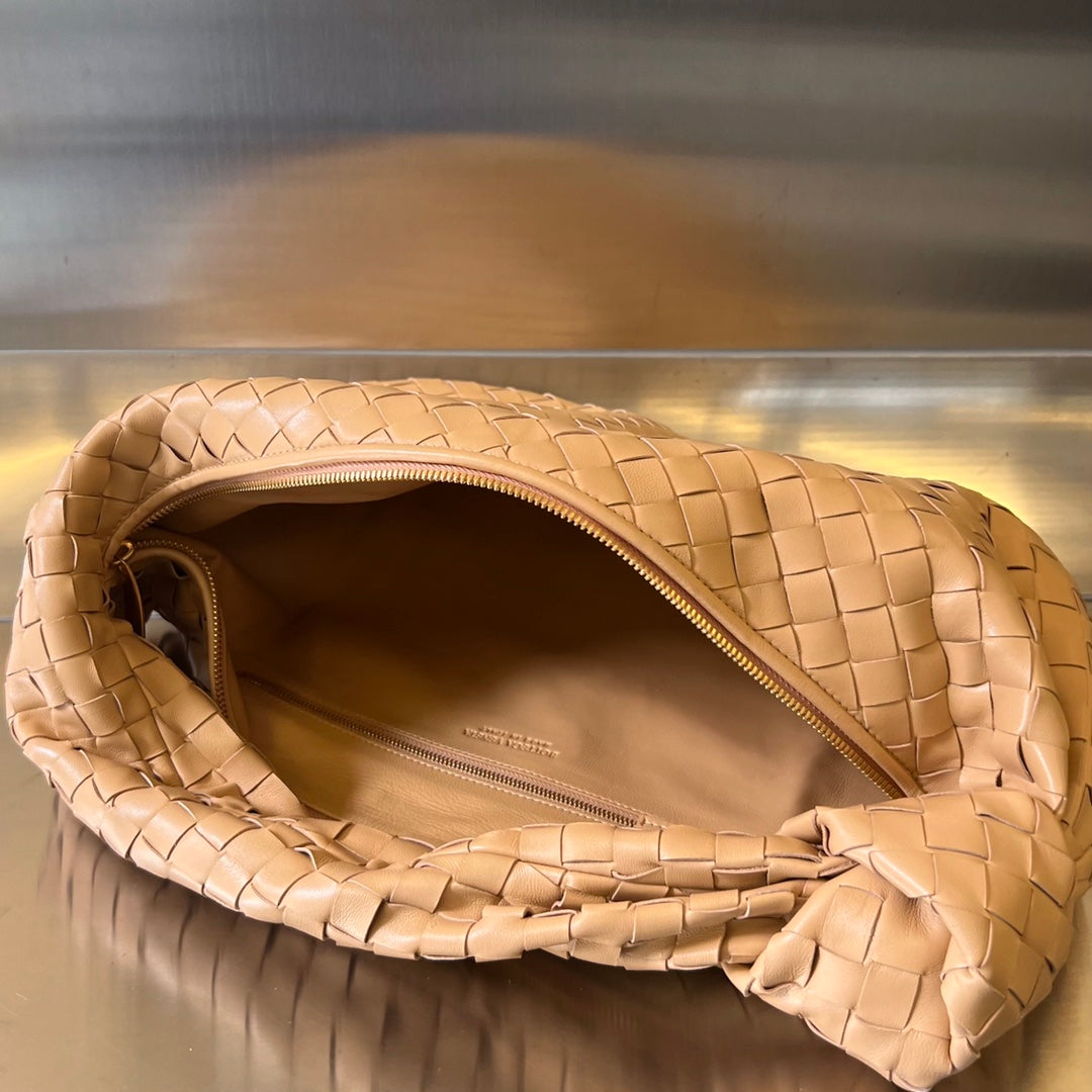 Luxury Bottega Veneta SMALL JODIE 48 GOLDEN BROWN CALFSKIN