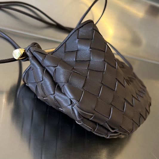 Luxury Bottega Veneta SARDINE 20 WITH CHAIN IN BLACK LAMBSKIN