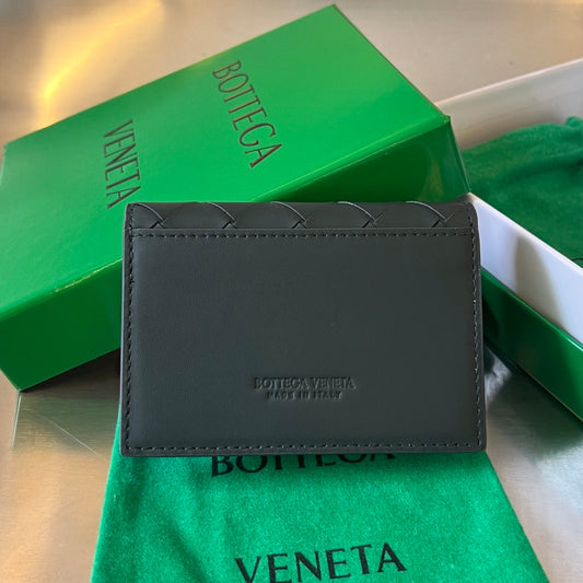 Luxury Bottega Veneta INTRECCIATO BUSINESS 11 BLACK CALFSKIN CARD CASE
