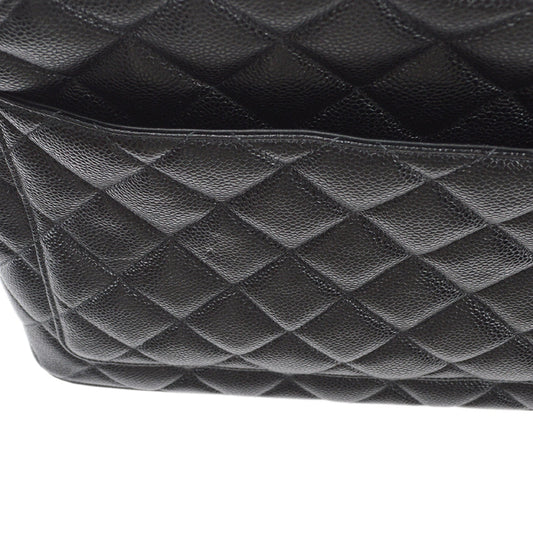 Luxury Chanel Medallion Quilted Tote Handbag Black Caviar 78446