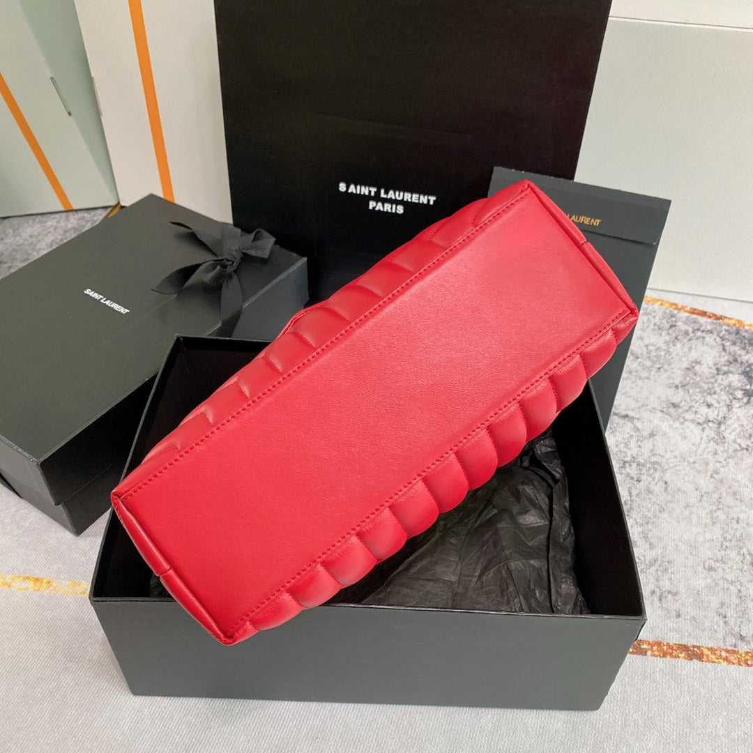 Luxury Saint Laurent LOULOU MEDIUM 32 RED QUILTED LEATHER