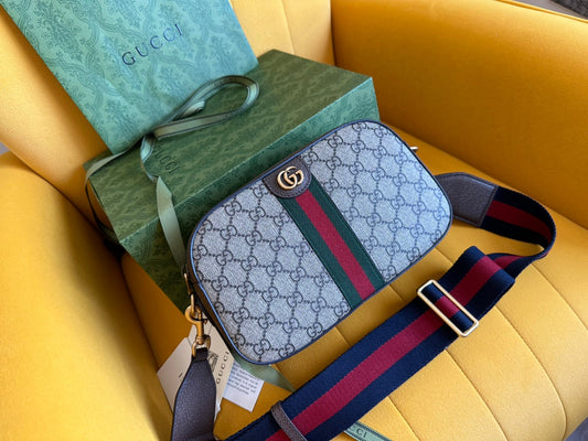 Luxury Gucci GG OPHIDIA SMALL 24 IN BEIGE CANVAS AND BROWN CALFSKIN