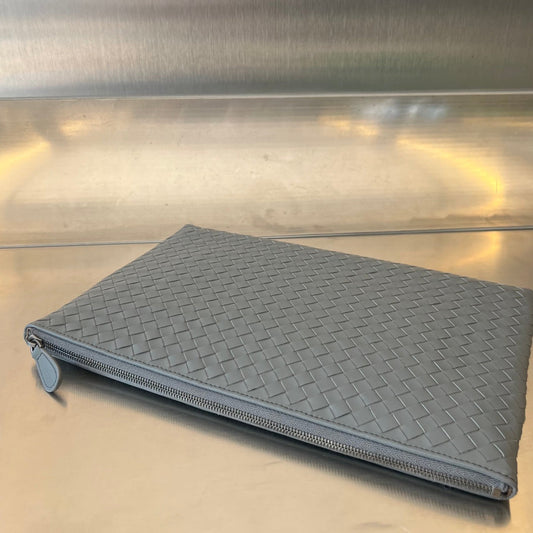 Luxury Bottega Veneta INTRECCIATO 30 IN GREY STEEL LAMBSKIN