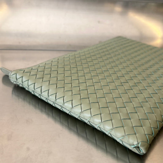 Luxury Bottega Veneta INTRECCIATO 30 IN LIGHT GREY LAMBSKIN