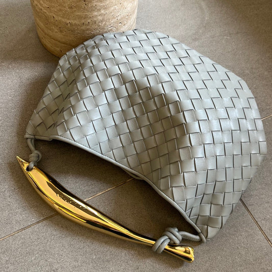 Luxury Bottega Veneta SARDINE 33 WITH CHAIN IN GREY LAMBSKIN