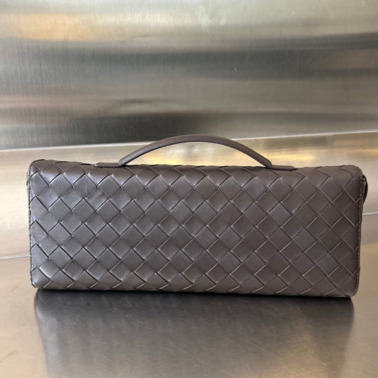 Luxury Bottega Veneta BV Long Clutch Andiamo With Handle 31cm Chocolate Calfskin Ghw