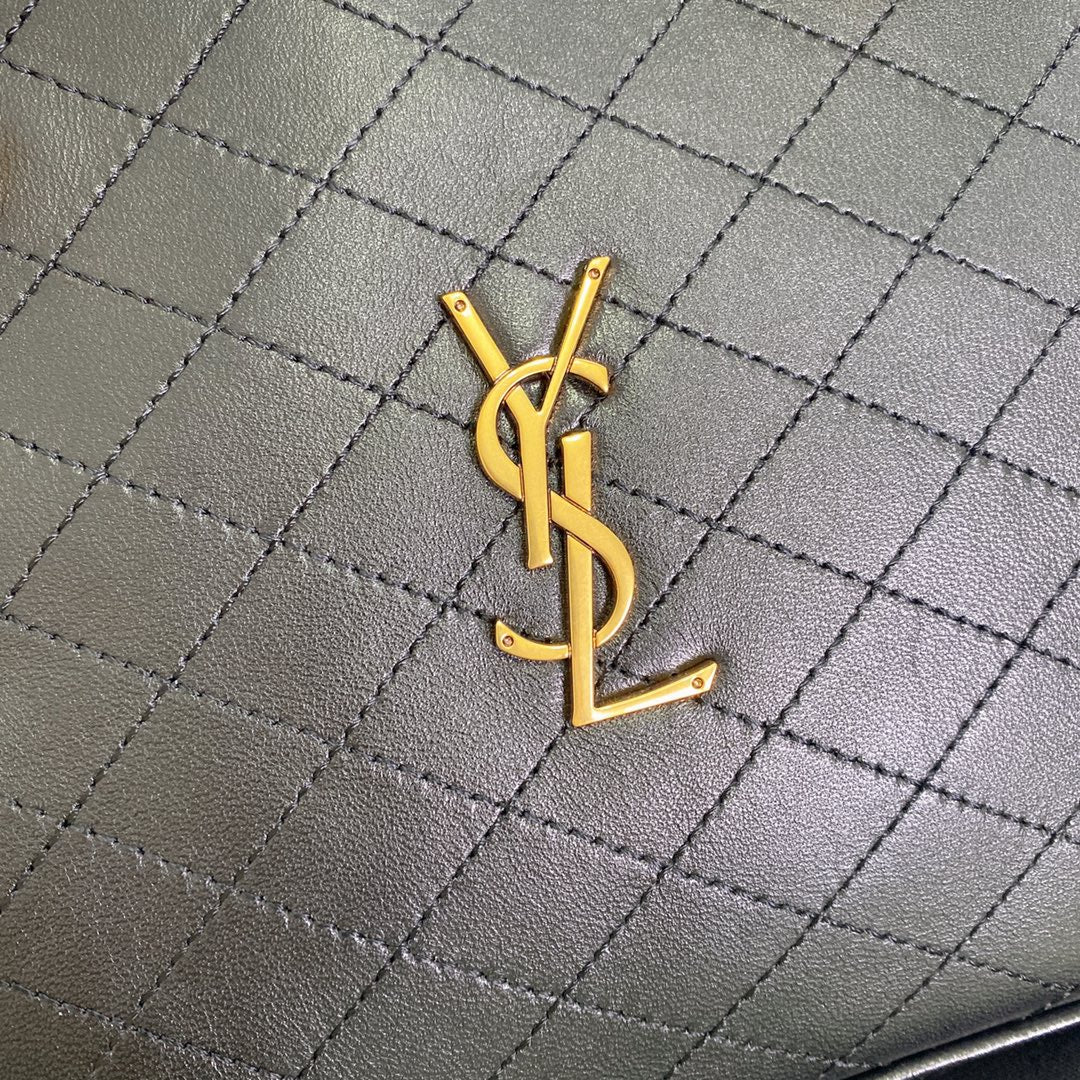 Luxury Saint Laurent TRAVEL BAG 31 IN KHAKI GREEN LAMBSKIN GOLD HARDWARE