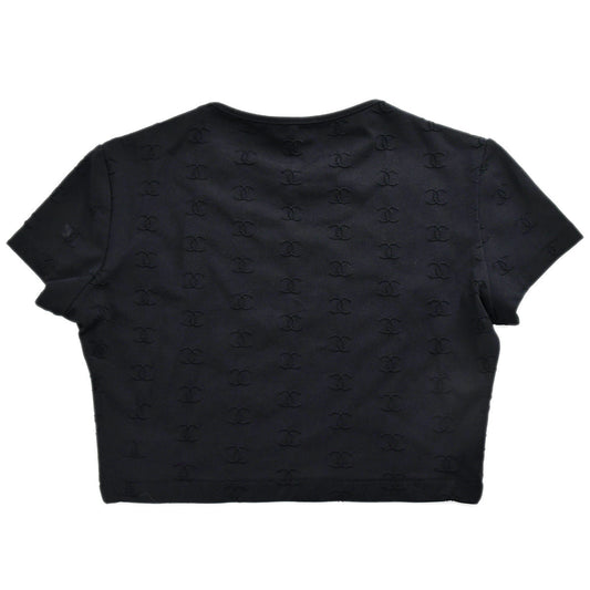 Luxury Chanel Spring 1997 CC logo-embroidered cropped top