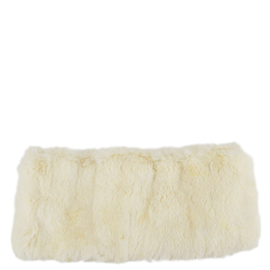 Luxury Chanel Fur Shawl Scarf Stole White Small New