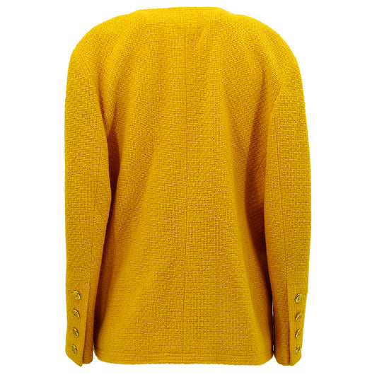 Luxury Chanel Double Breasted Colorless Jacket Yellow 17 #38