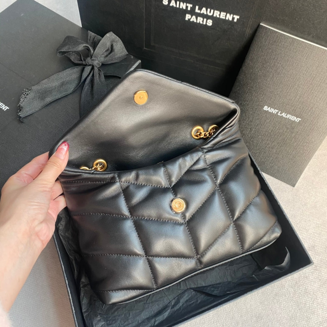 Luxury Saint Laurent LOULOU MINI 23 BLACK QUILTED GOLD HARDWARE