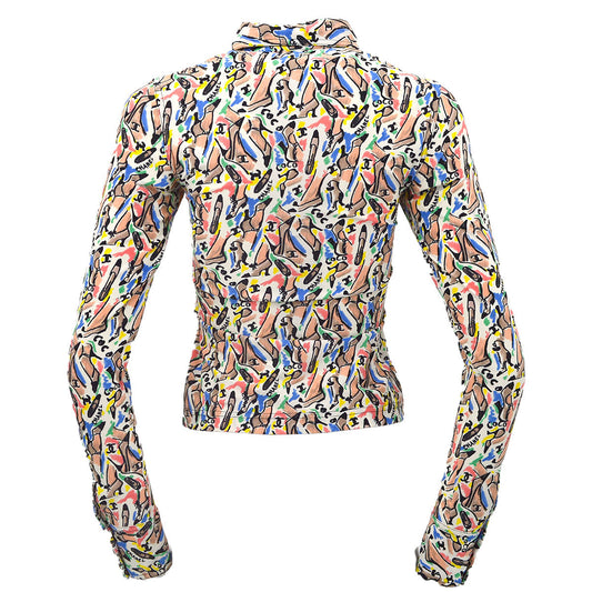 Luxury Chanel spring 1995 shoe-print shirt #36