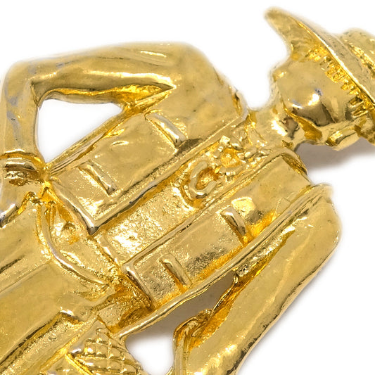 Luxury Chanel Gold Mademoiselle Brooch Pin