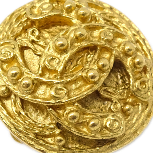 Luxury Chanel Filigree Earrings Clip-On Gold 94A