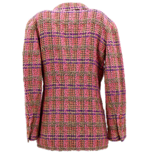 Luxury Chanel Fall 1994 single-breasted tweed boucle jacket #40