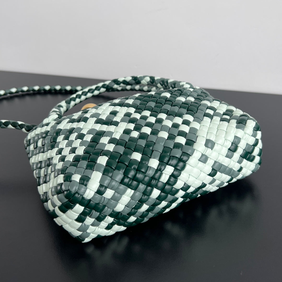 Luxury Bottega Veneta MINI TOSCA 20 IN WHITE MIX GREEN CALFSKIN