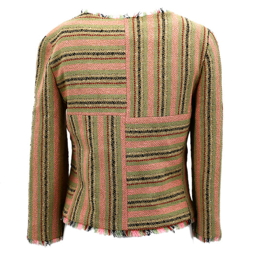 Luxury Chanel Collarless Jacket Beige 00C #34