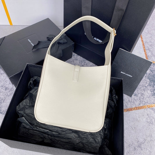 Luxury Saint Laurent le 5a7 small 23cm white calfskin