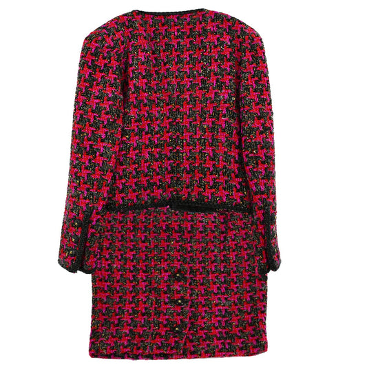 Luxury Chanel Setup Suit Jacket Skirt Pink 29 #36