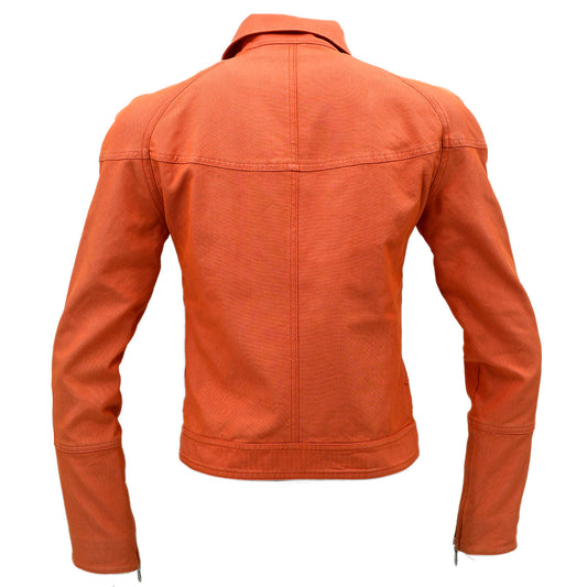Luxury Chanel Sport Line Zip Up Jacket Orange 02S #38