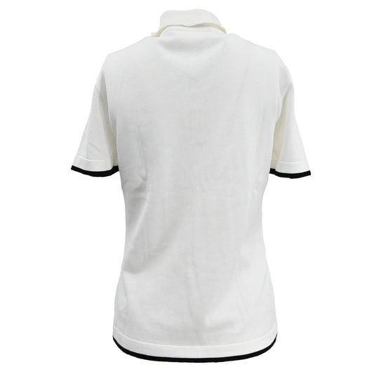Luxury Chanel Polo T-shirt Top White 96C #42