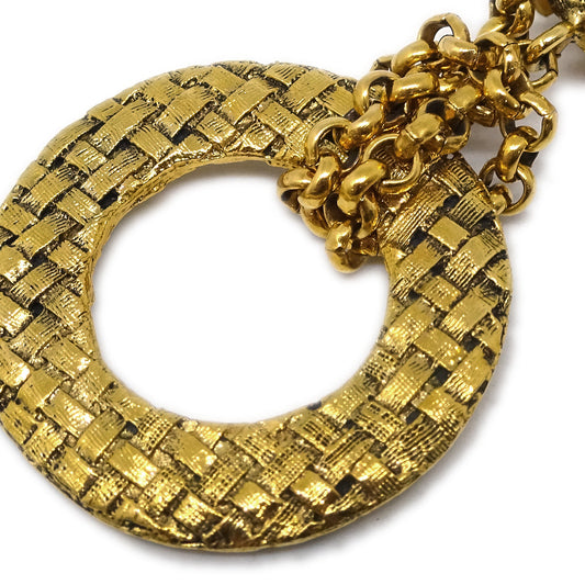 Luxury Chanel Hoop Dangle Earrings Clip-On Gold 29/2881