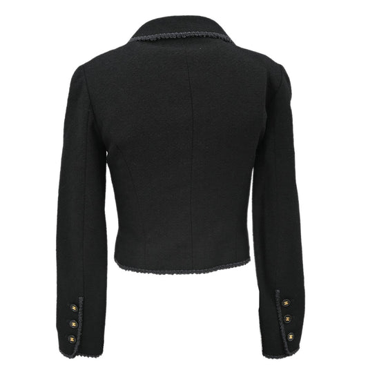 Luxury Chanel Single Breasted Jacket Black 97P #36
