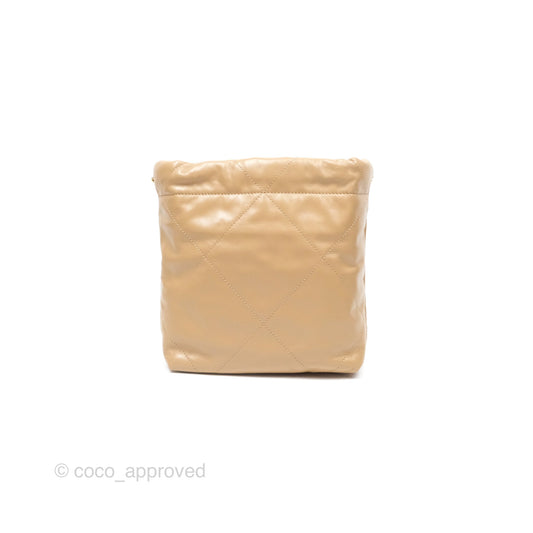 Chanel 22 Mini Bag Beige Shiny Crumpled Calfskin