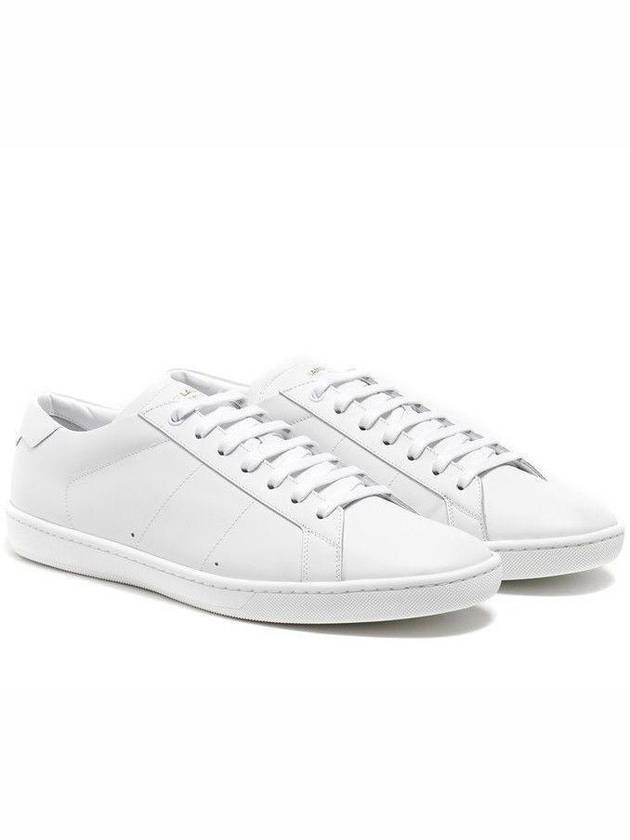 Luxury Saint Laurent Signature Court Classic Leather Low Top Sneakers Off White