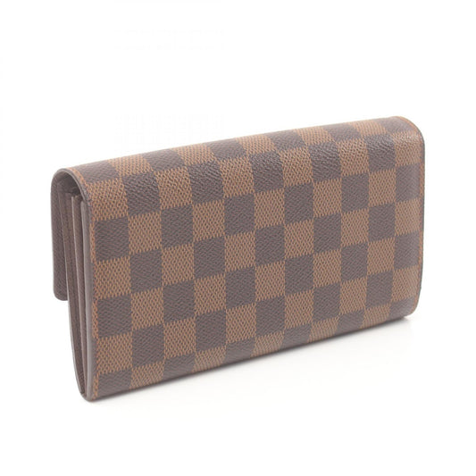 Louis Vuitton Damier Ebene Sarah Wallet Canvas Long Wallet N61734 in New Condition