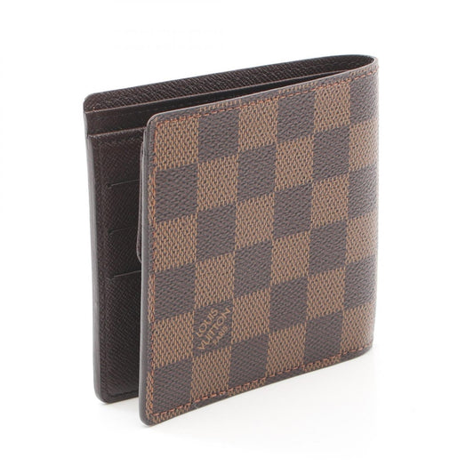 Louis Vuitton Damier Ebene Marco Wallet Canvas Short Wallet N61675 in New Condition