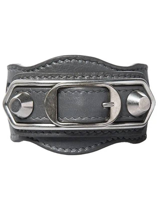 Luxury Balenciaga Giant Silver Buckle Bracelet Grey
