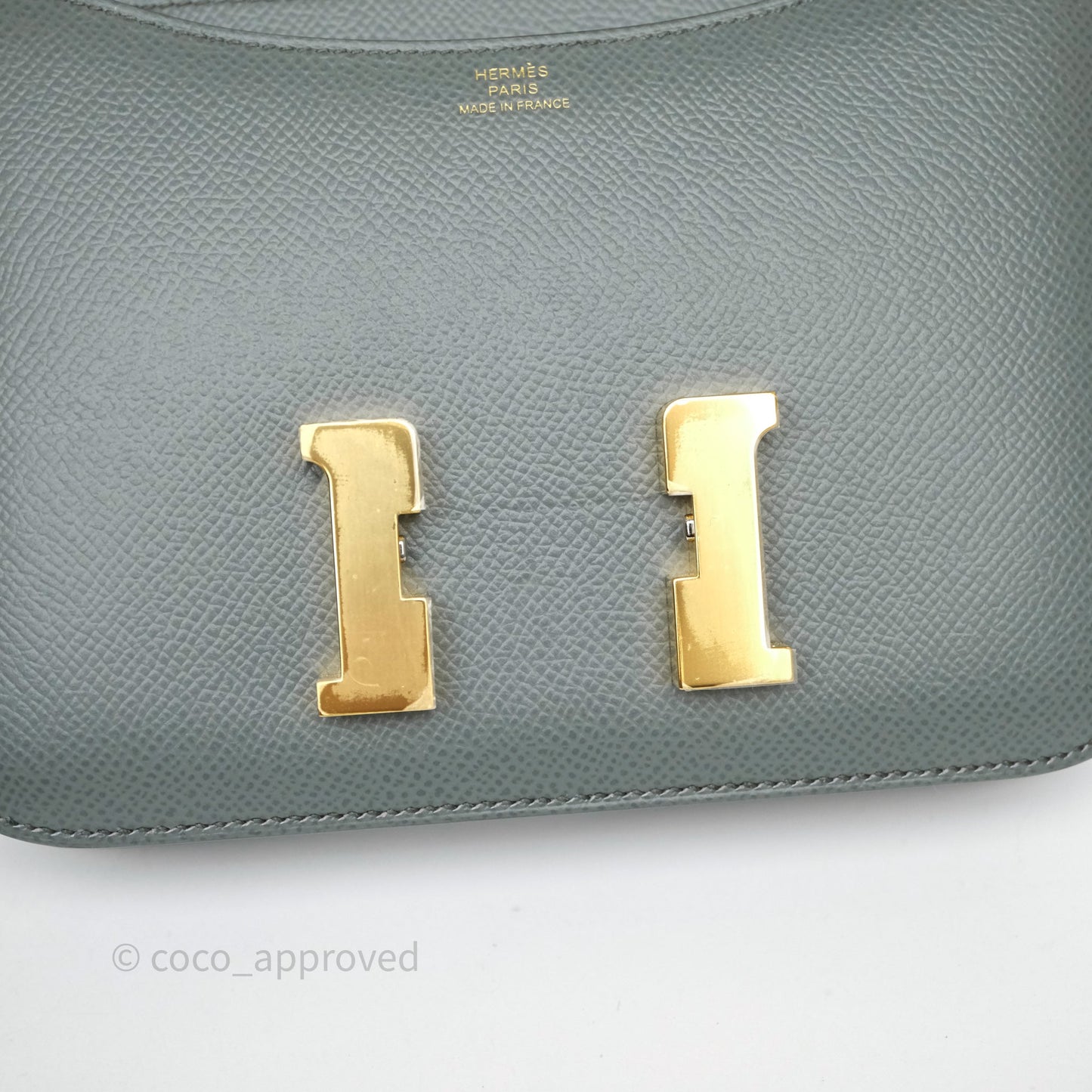 Hermès Constance Mini 18cm Vert Amande 63 Epsom Gold Hardware