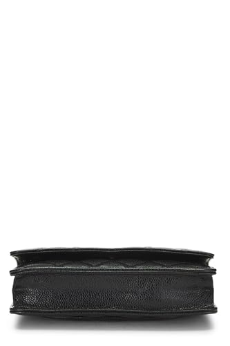 Chanel, Black Caviar Classic Quilted Wallet On Chain (WOC), Black