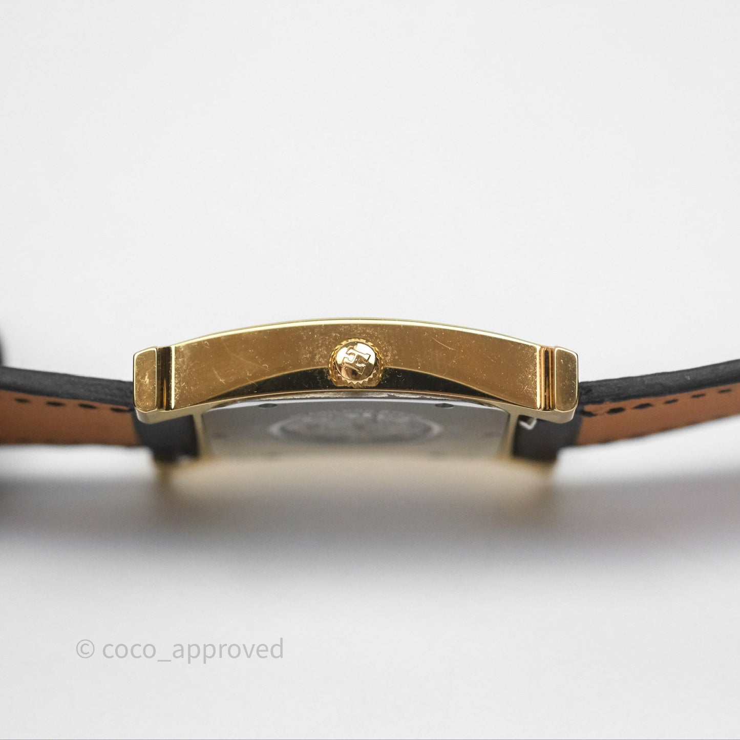Hermès Heure H Watch Medium Model 30 mm Black Noir 89 Epsom Gold Hardware