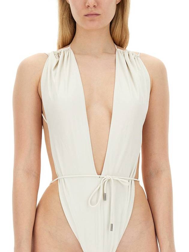Luxury Saint Laurent H71 783574y37pg 9078 Women's Swimwear Swimwear Swim Shorts Shorts Logo WOMAN WHITE SWIMWEAR