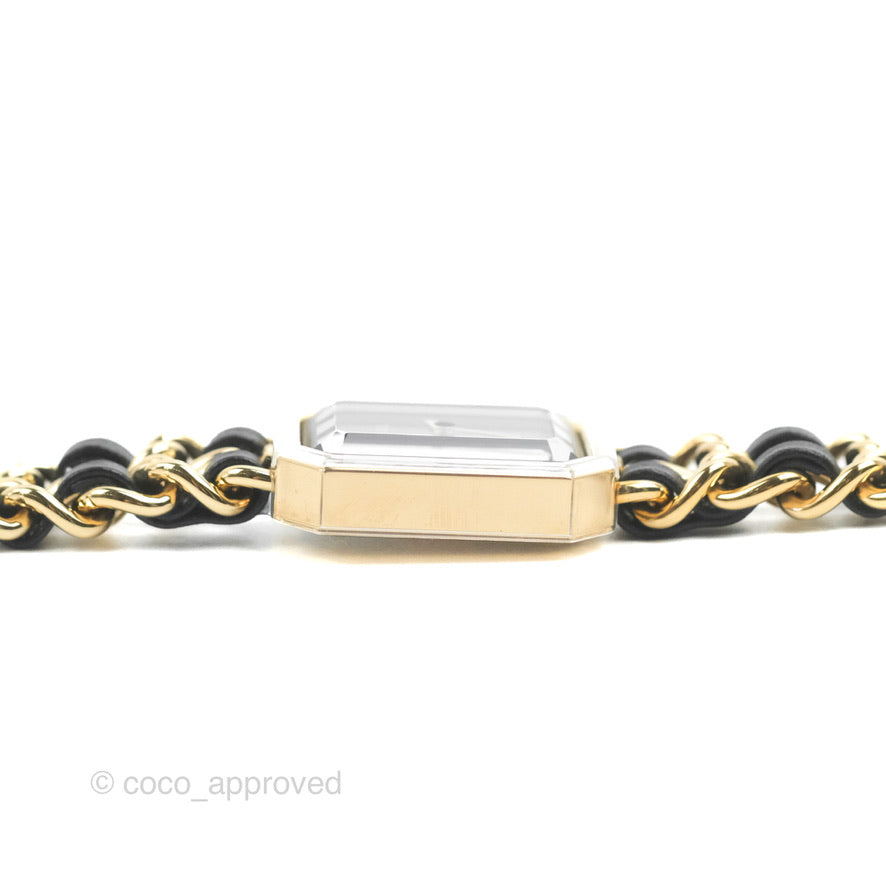 Chanel Première Watch Black Leather Gold Tone Size S