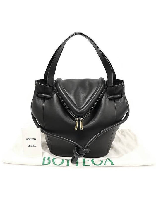 Luxury Bottega Veneta 666531 Black Vitello Nappa Gold Veil Bag Small 2WAY