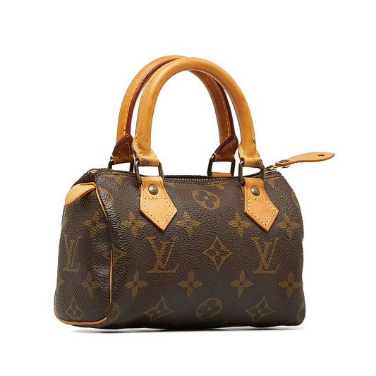 Louis Vuitton Monogram Mini Speedy Handbag M41534 Brown PVC Leather Louis Vuitton
